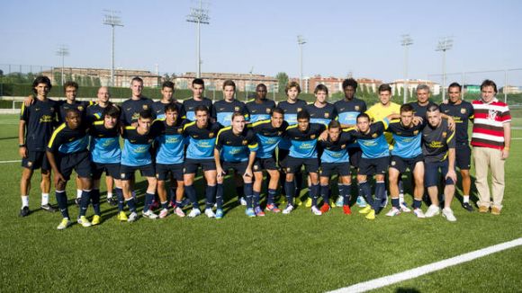Els blaugranes, en el primer entrenament de la pretemporada / Font: FCBarcelona