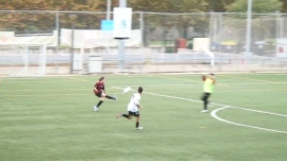 Imatge del tercer gol del SantCu, obra de Colme.
