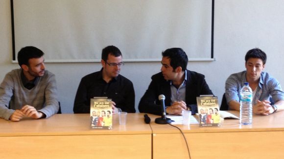 Àlex Castells, Jordi Sunyer, Joan Garcia i Jan Lladó durant la presentació del llibre 'We are the catalans'