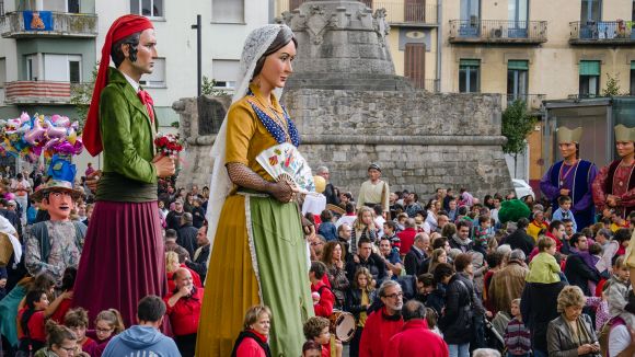 Els Gegants de Sant Cugat han ballat a Girona / Font: Geganters de Sant Cugat