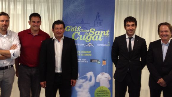 Albert Saenz, Albert Barneda, Jordi Cererols, Xavier Tizón i Lluís Sisquella en l'acte de presentació de la primera edició de l'Open Sant Cugat