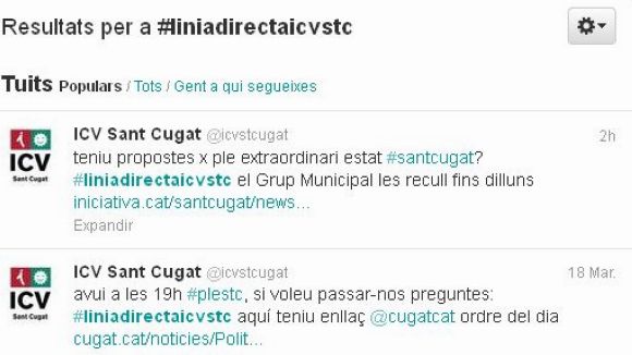 ICV-EUiA estrena 'hashtag' a Twitter / Font: Twitter