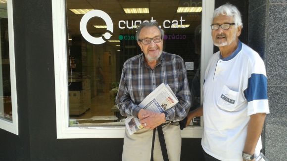 Joaquim Violas amb el collaborador del 'Sant Cugat a fons', ngel Comas