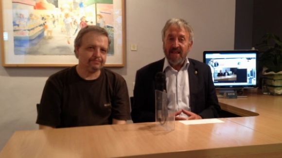 Jordi Andreu, gerent de Video Valls, i Josep Canals