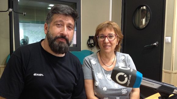 Gaspar Caballero i Elisabet Bonshoms, instructor i alumna de marxa nrdica