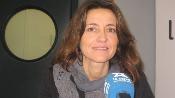 L'alcaldessa, Merc Conesa, als estudis de La Xarxa / Font: La Xarxa