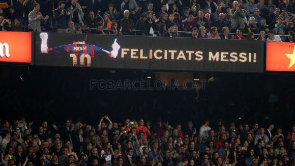 Messi va superar el rcord de gols a la Lliga de Telmo Zarra davant el Sevilla