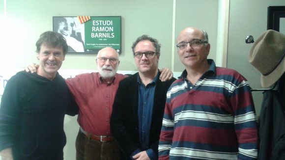 Xavier Blanch, Eduard Jener, Carles Mir i Lloren Serrahima a l'estudi Ramon Barnils de Cugat.cat
