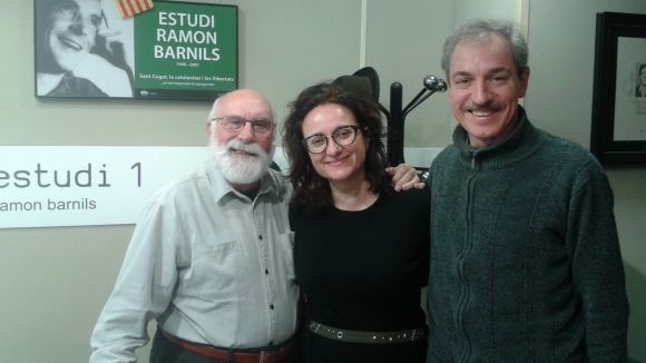 Eduard Jener, Miriam Alamany i Carles Martnez, a l'estudi Ramon Barnils de Cugat.cat
