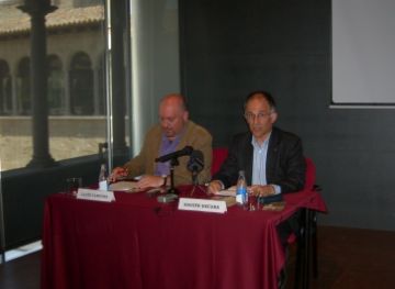 El director del Museu, Llus Campins, i el tinent d'alcalde de Cultura, Xavier Escura, en la presentaci d'activitats