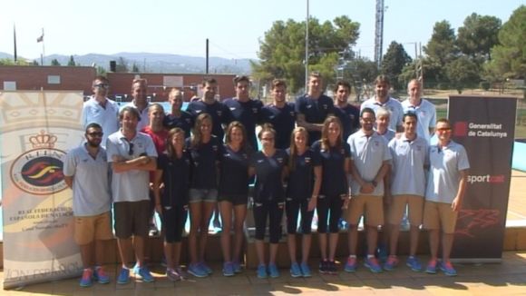 Imatge de l'equip espanyol de nataci que participar al Mundial de Kazan