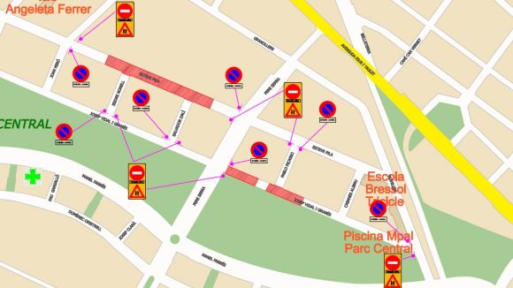 Mapa dels carrers afectats / Font: Premsa Sant Cugat