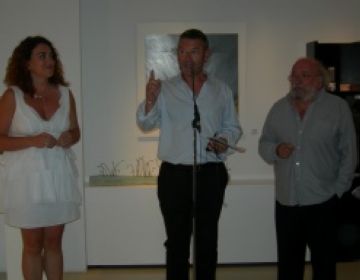 Inauguraci de l'exposici a crrec de Ramon Grau i els artistes Idoia Lizeaga i Carles Vergs