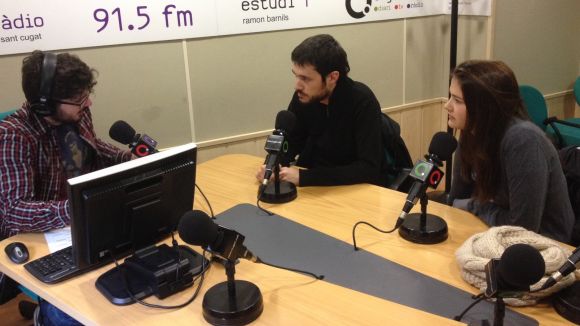 Bernat Picornell i Marta Dern a l'estudi Ramon Barnils de Cugat.cat amb Sergio Morales