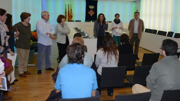 Moment de la rebuda per part de l'alcaldessa, Mercè Conesa / Foto: Premsa Sant Cugat