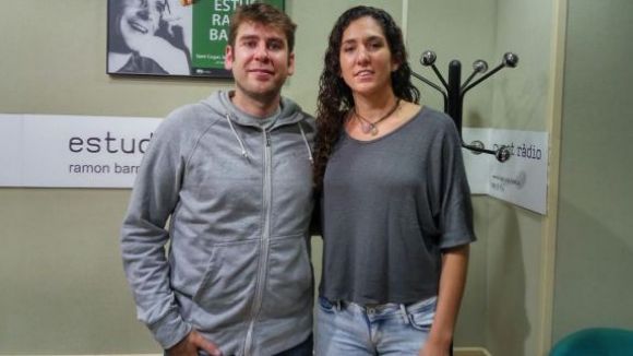 Laura Brun amb l'entrenador del Volei Sant Cugat, Rafa Ruiz