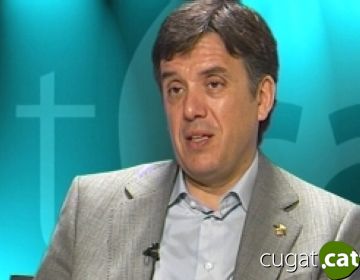 L'alcalde, Llus Recoder, durant una entrevista anterior a Cugat.cat