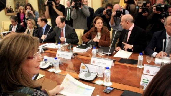 Moment de la reuni a Madrid entre el ministre Wert i els representants de l'educaci de l'estat / Font: ACN