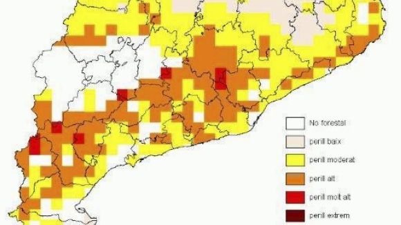 El Valls Occidental es troba en risc molt alt d'incendi forestal / Font: Generalitat de Catalunya