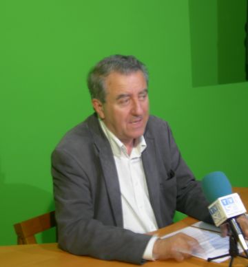 El portaveu de la formació, Jaume Massanés, en la roda de premsa