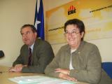 Sara Bertan i el president d'ERC, Jaume Massans.