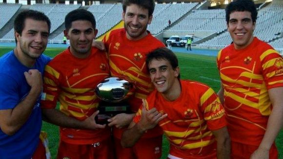 Els cinc jugadors del club santcugatenc desprs del matx contra Andorra