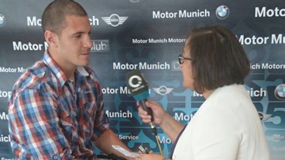 Fede Louteiro, entrevistat per Carme Reverte a les installacions de Motor Munich / Font: CRSC