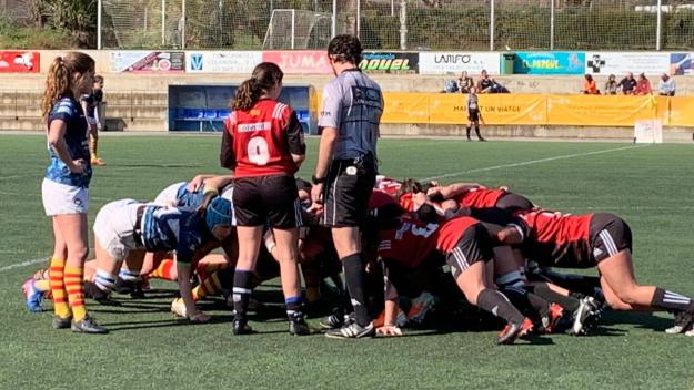 Imatge del partit entre Rugby Sant Cugat i UE Santboiana