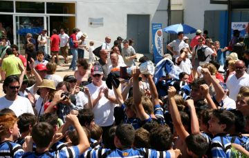 Imatge de la celebració de l'aleví del Club Rugby Sant Cugat / Font: Rugby Sant Cugat