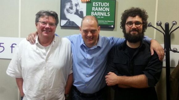 Sergio Rossi (al centre) acompanyat per Gnter G.Rodewald (esquerra) i Ferran Ponton (dreta) ha presentat al SAF el seu darrer llibre 'Un viaje a la Antrtida'