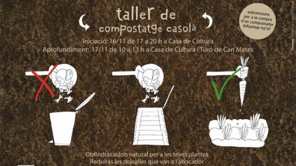 Cartell del taller de compostatge casol / Font: Oficinasostenible.santcugat.cat