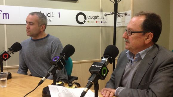 Toni Castanyer, a l'esquerra, amb el president de Gausacs, Santi Casanova