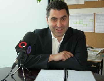 El primer secretari del PSC, Ferran Villaseor, durant el seu contacte setmanal amb la premsa