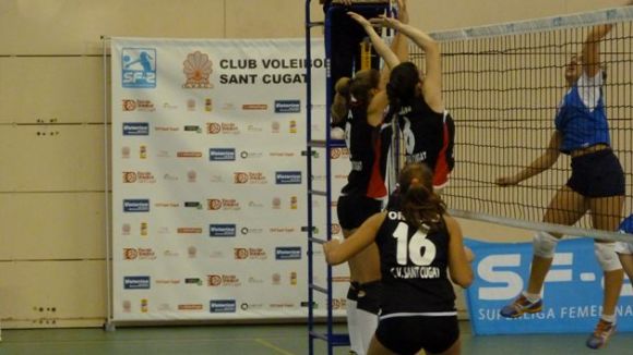 Imatge del partit entre el CVSC i el Leganés/ Font: Voleibol Sant Cugat